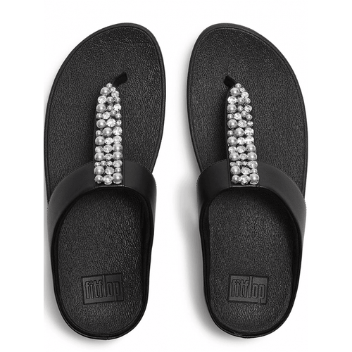 Fitflop Fino Pearls and Crystal Toe Post Sandal - Black - image 002 |ww_colour=black|ww_order=002|