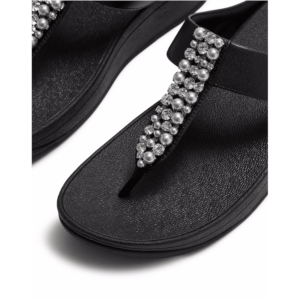 Fitflop Fino Pearls and Crystal Toe Post Sandal - Black - image 003 |ww_colour=black|ww_order=003|
