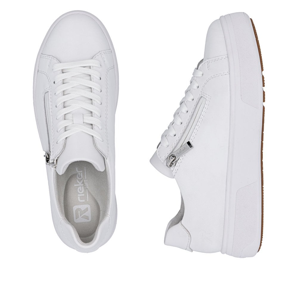 Rieker M7701 Zip & Lace Up Casual Shoe - White - image 008 |ww_colour=white|ww_order=008|