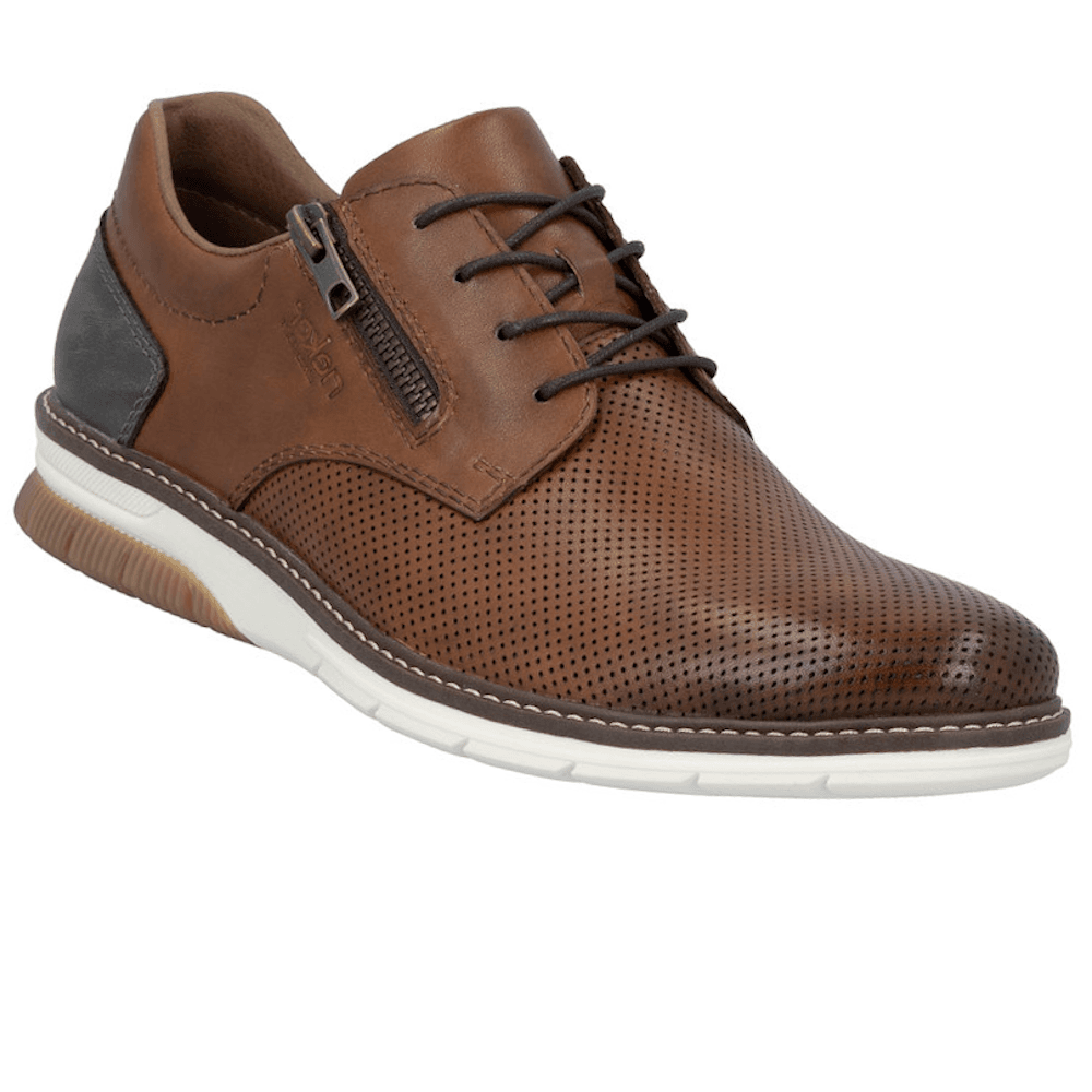 Rieker 14412 Lace & Zip Shoe - Brown - image 001 |ww_colour=brown|ww_order=001|
