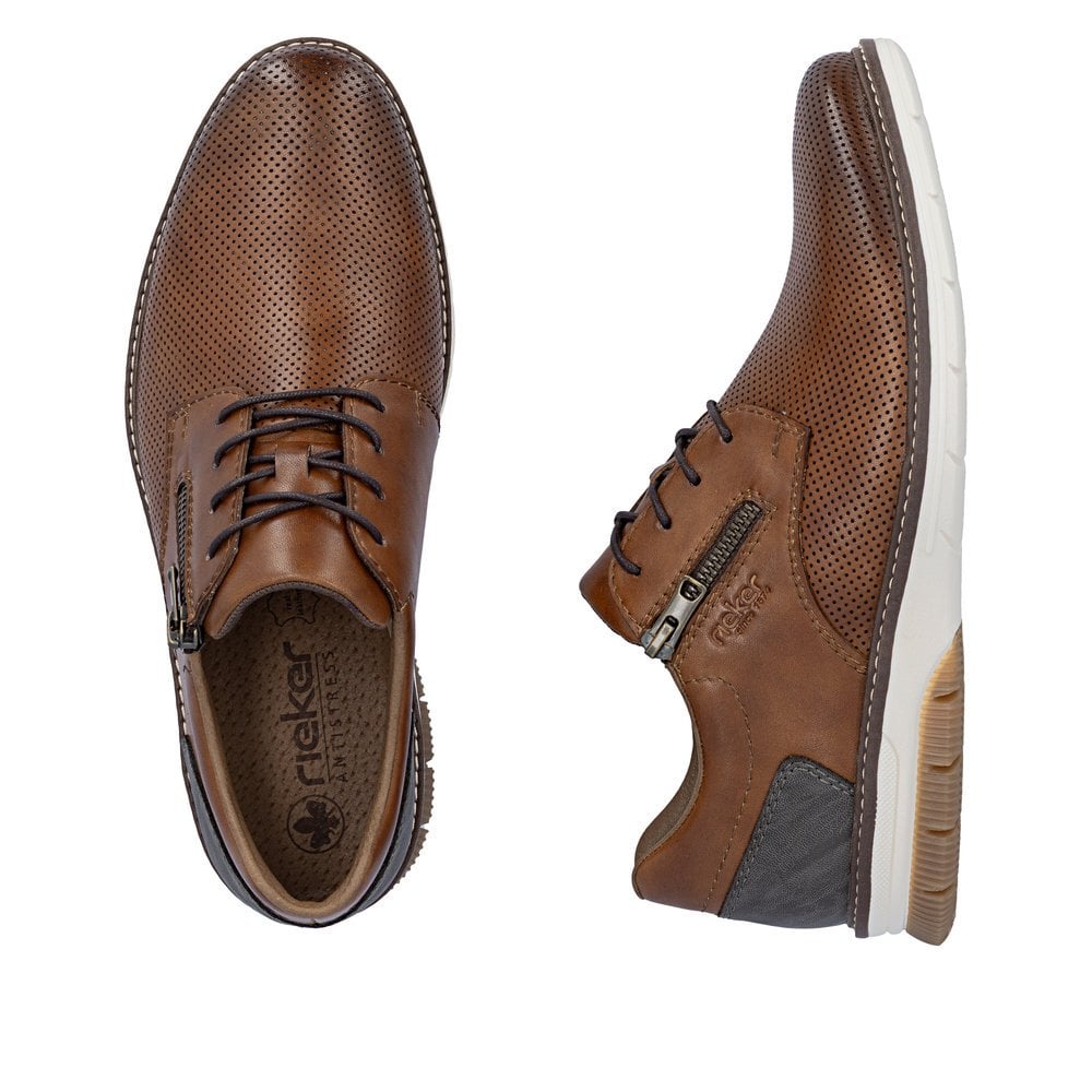 Rieker 14412 Lace & Zip Shoe - Brown - image 007 |ww_colour=brown|ww_order=007|