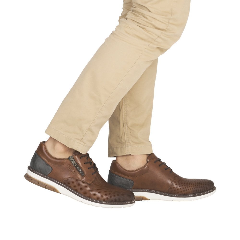 Rieker 14412 Lace & Zip Shoe - Brown - image 008 |ww_colour=brown|ww_order=008|