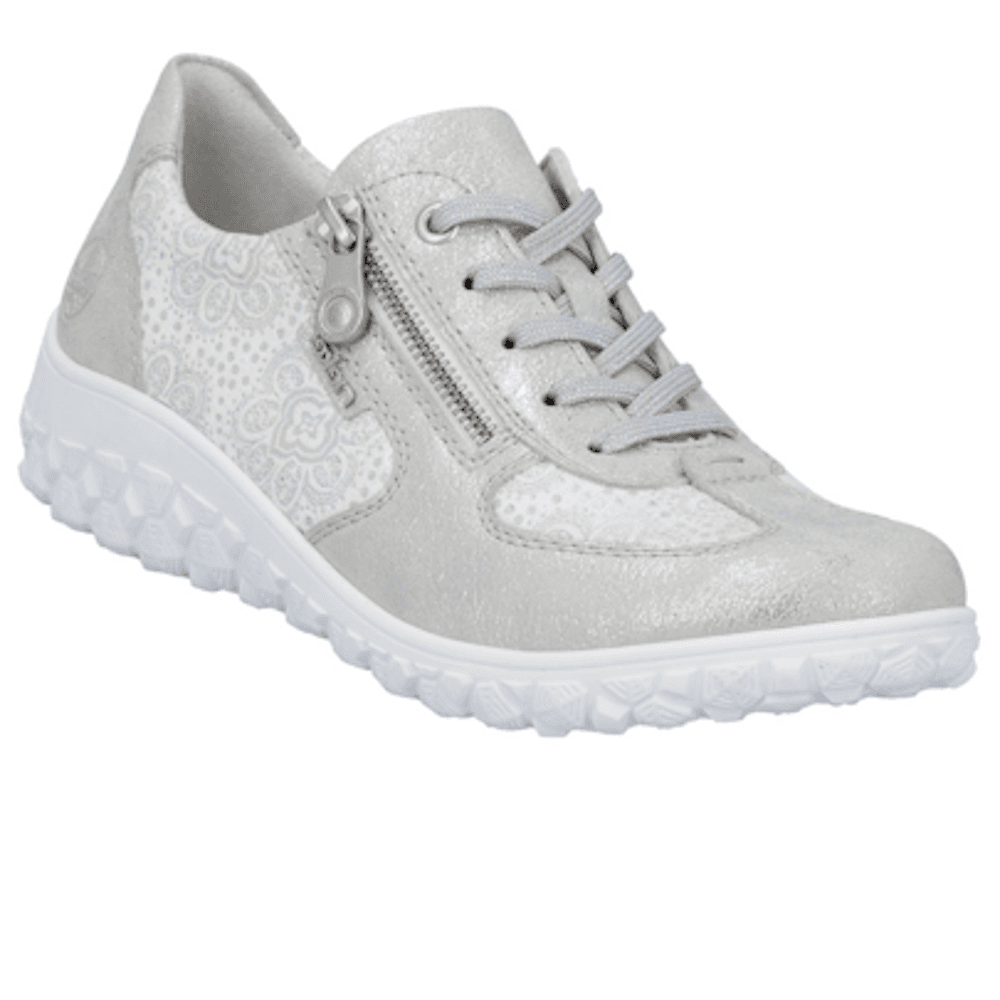 Rieker 59501 Lace & Zip Up Shoe - Silver - image 001 |ww_colour=silver|ww_order=001|