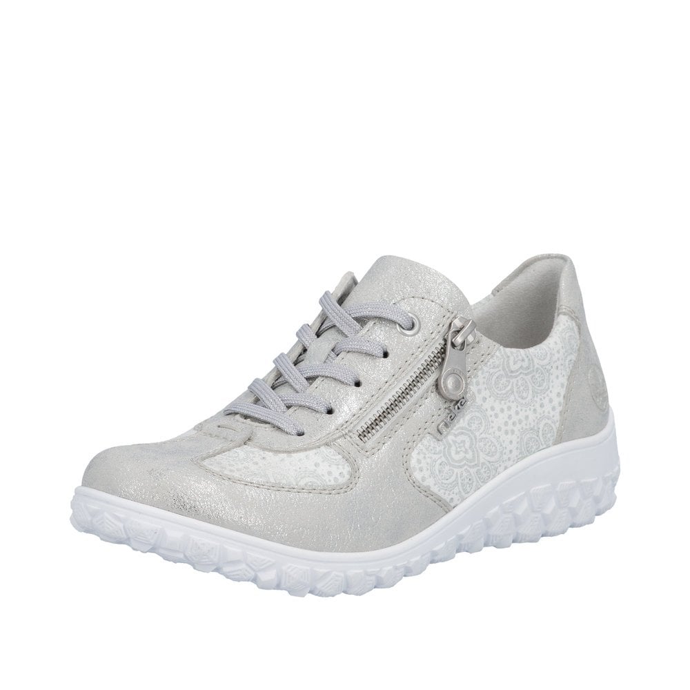 Rieker 59501 Lace & Zip Up Shoe - Silver - image 002 |ww_colour=silver|ww_order=002|