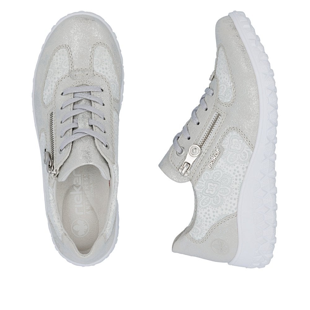 Rieker 59501 Lace & Zip Up Shoe - Silver - image 009 |ww_colour=silver|ww_order=009|