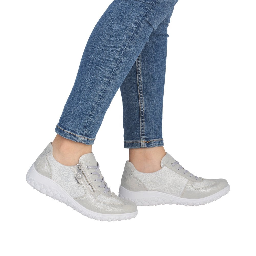 Rieker 59501 Lace & Zip Up Shoe - Silver - image 010 |ww_colour=silver|ww_order=010|