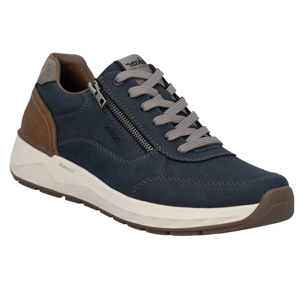 Rieker 11504 Zip & Lace Up Casual Shoe - Blue - image 001 |ww_colour=blue|ww_order=001|