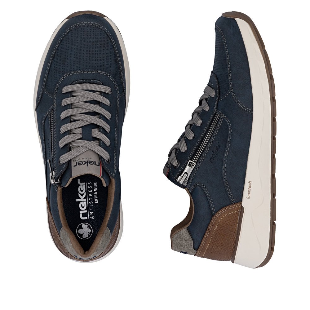 Rieker 11504 Zip & Lace Up Casual Shoe - Blue - image 008 |ww_colour=blue|ww_order=008|