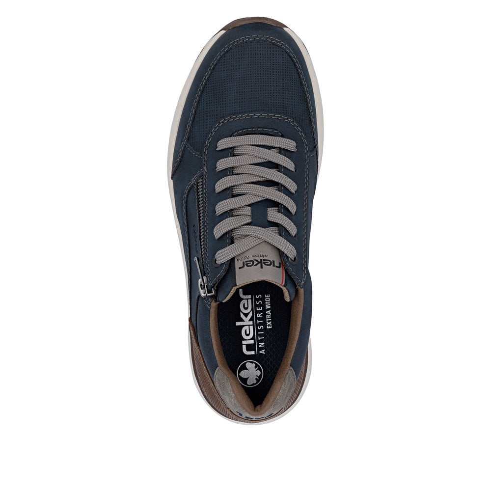Rieker 11504 Zip & Lace Up Casual Shoe - Blue - image 009 |ww_colour=blue|ww_order=009|