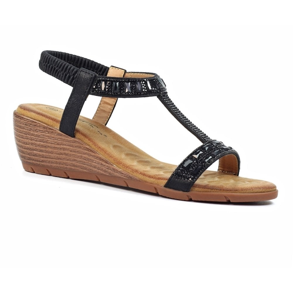 Lunar Macie Wedge Sandal - Black/Black - image 001 |ww_colour=black-black|ww_order=001|