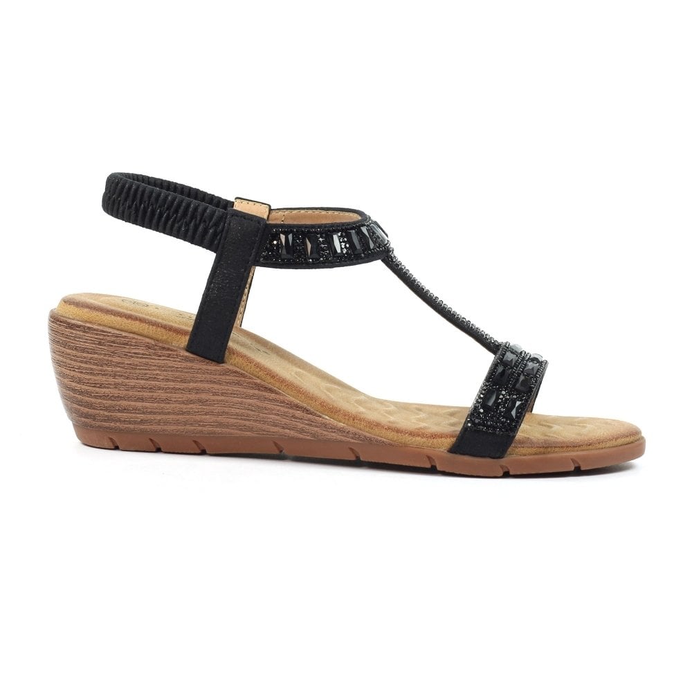 Lunar Macie Wedge Sandal - Black/Black - image 006 |ww_colour=black-black|ww_order=006|