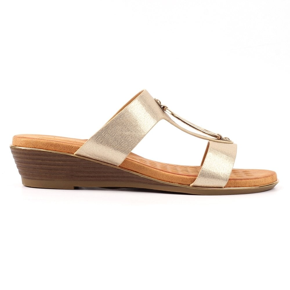 Lunar Claudia Mule Sandal - Gold - image 002 |ww_colour=gold|ww_order=002|