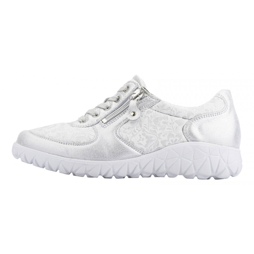 Waldlaufer Havy Soft Lace Up & Zip Casual Shoe - White Silver - image 005 |ww_colour=white-silver|ww_order=005|