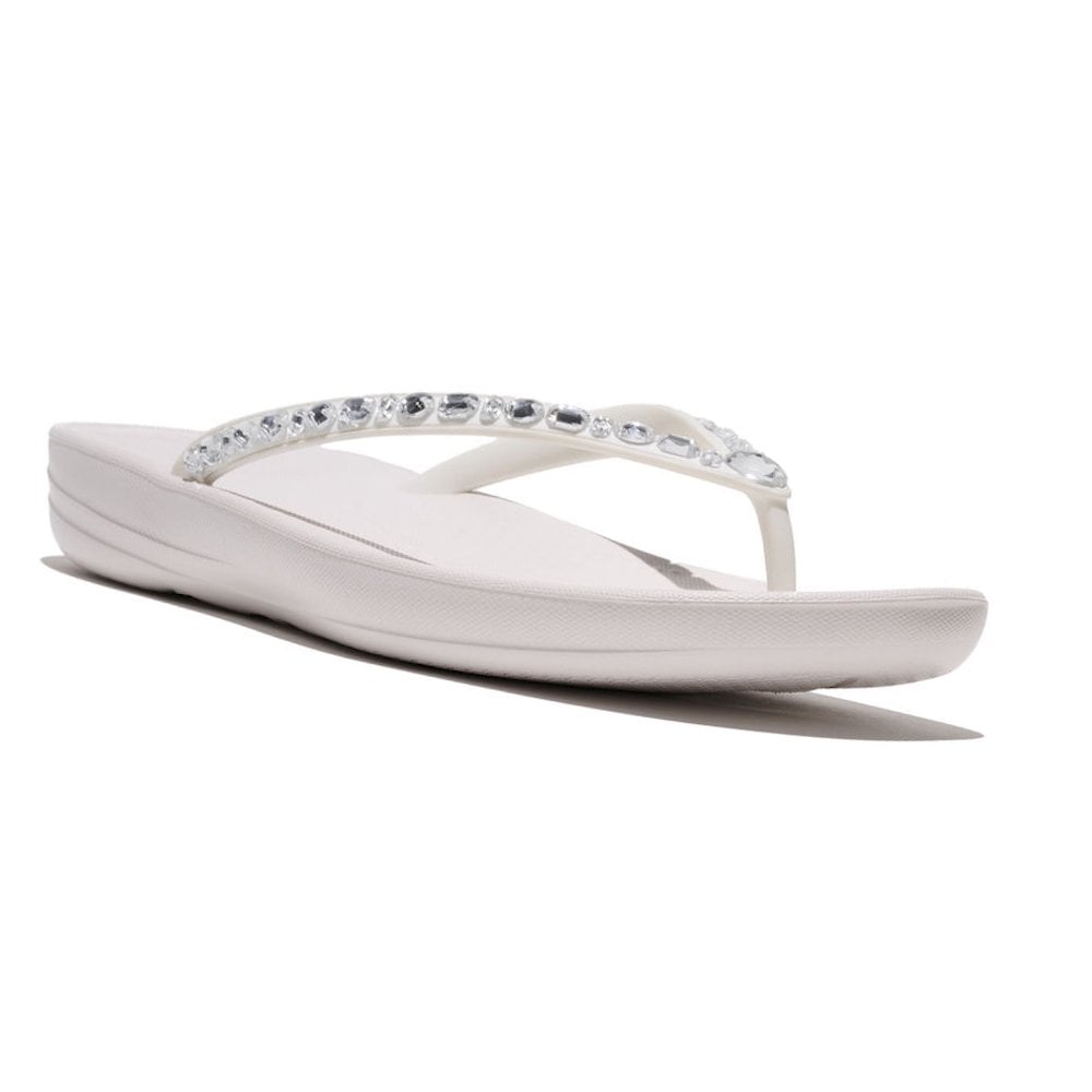 Fitflop IQUSHION Multi-Crystal Ergonomic Flip-Flops - Urban White - image 001 |ww_colour=urban-white|ww_order=001|