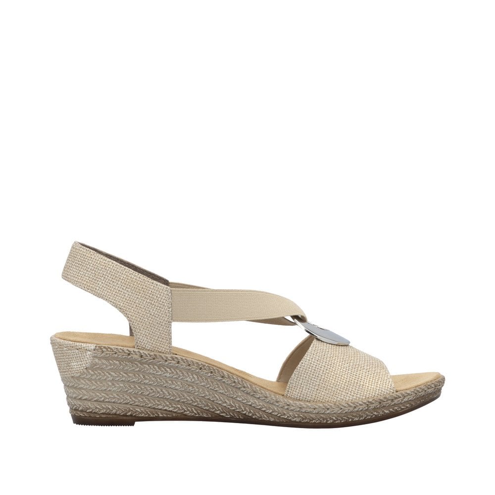 Rieker Slip On Wedge Sandal - Gold - image 003 |ww_colour=gold|ww_order=003|