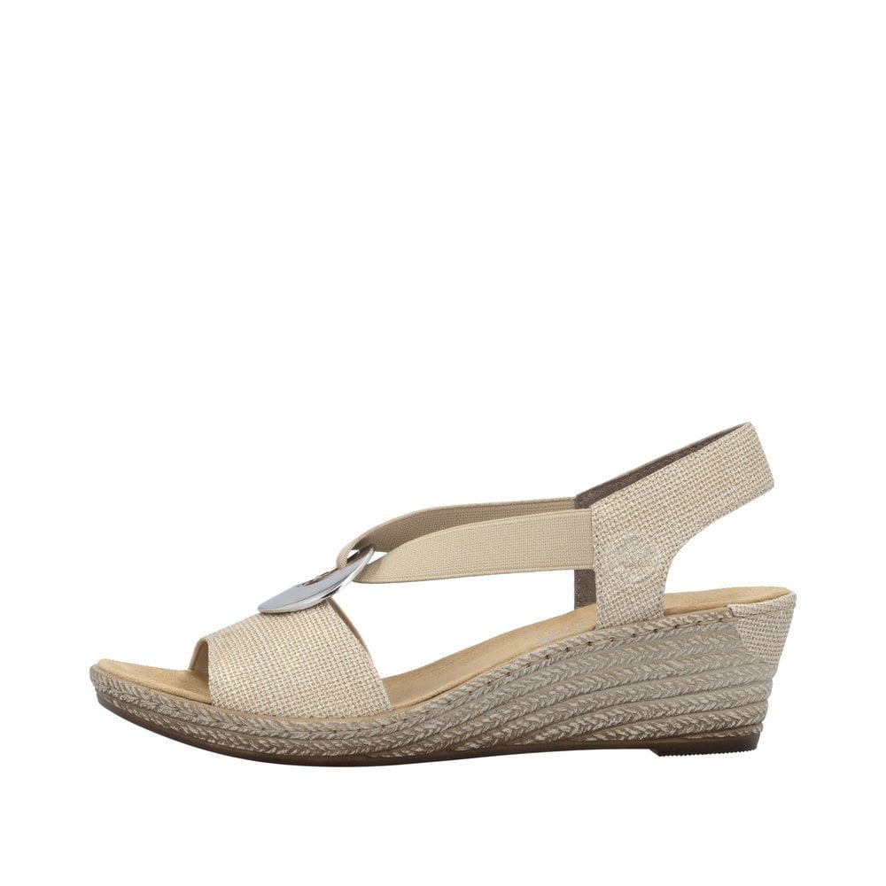 Rieker Slip On Wedge Sandal - Gold - image 005 |ww_colour=gold|ww_order=005|