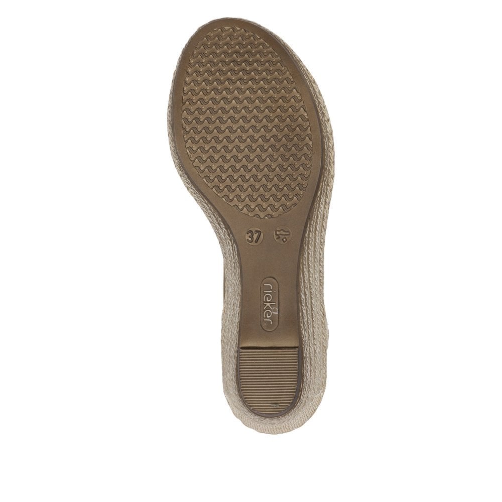 Rieker Slip On Wedge Sandal - Gold - image 007 |ww_colour=gold|ww_order=007|