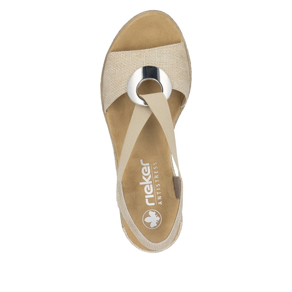 Rieker Slip On Wedge Sandal - Gold - image 008 |ww_colour=gold|ww_order=008|