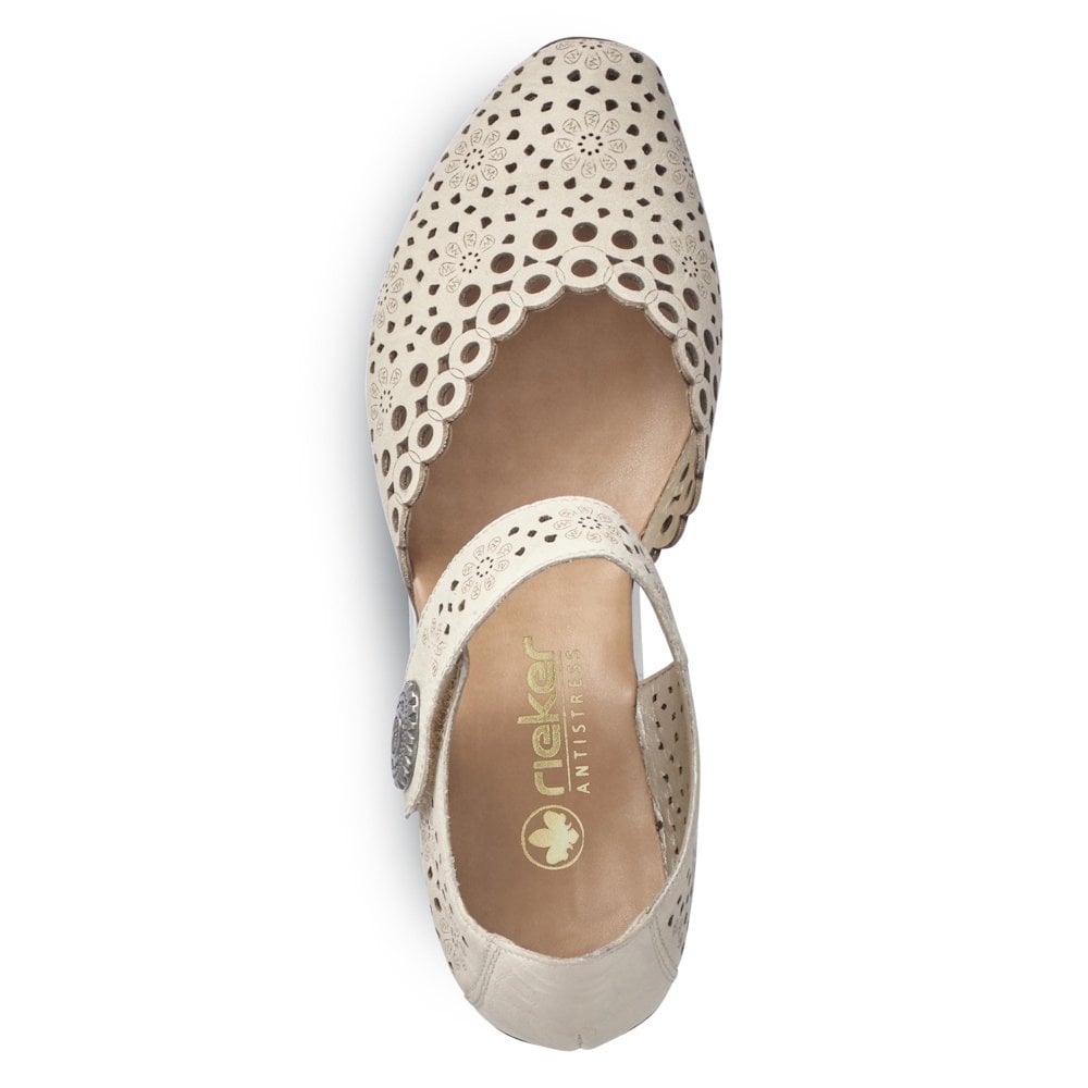 Rieker 43753 Heeled Summer Shoe - Beige - image 002 |ww_colour=beige|ww_order=002|