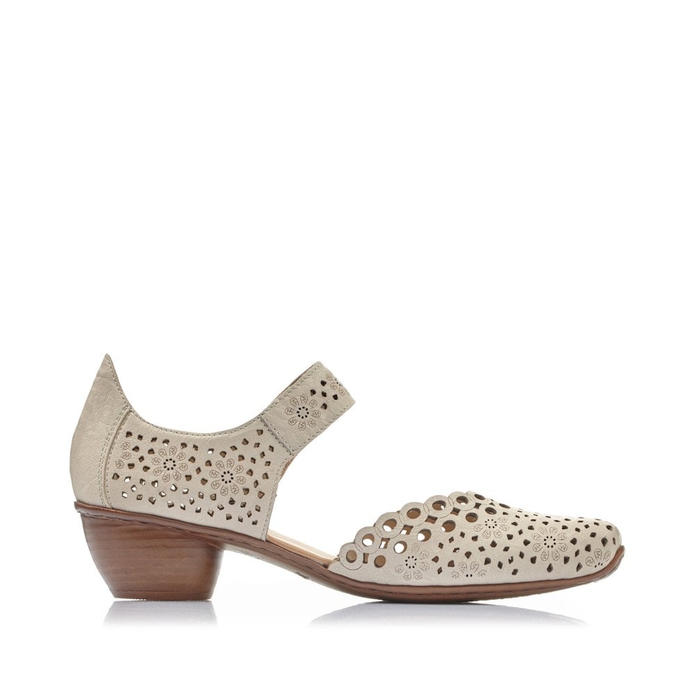 Rieker 43753 Heeled Summer Shoe - Beige - image 003 |ww_colour=beige|ww_order=003|