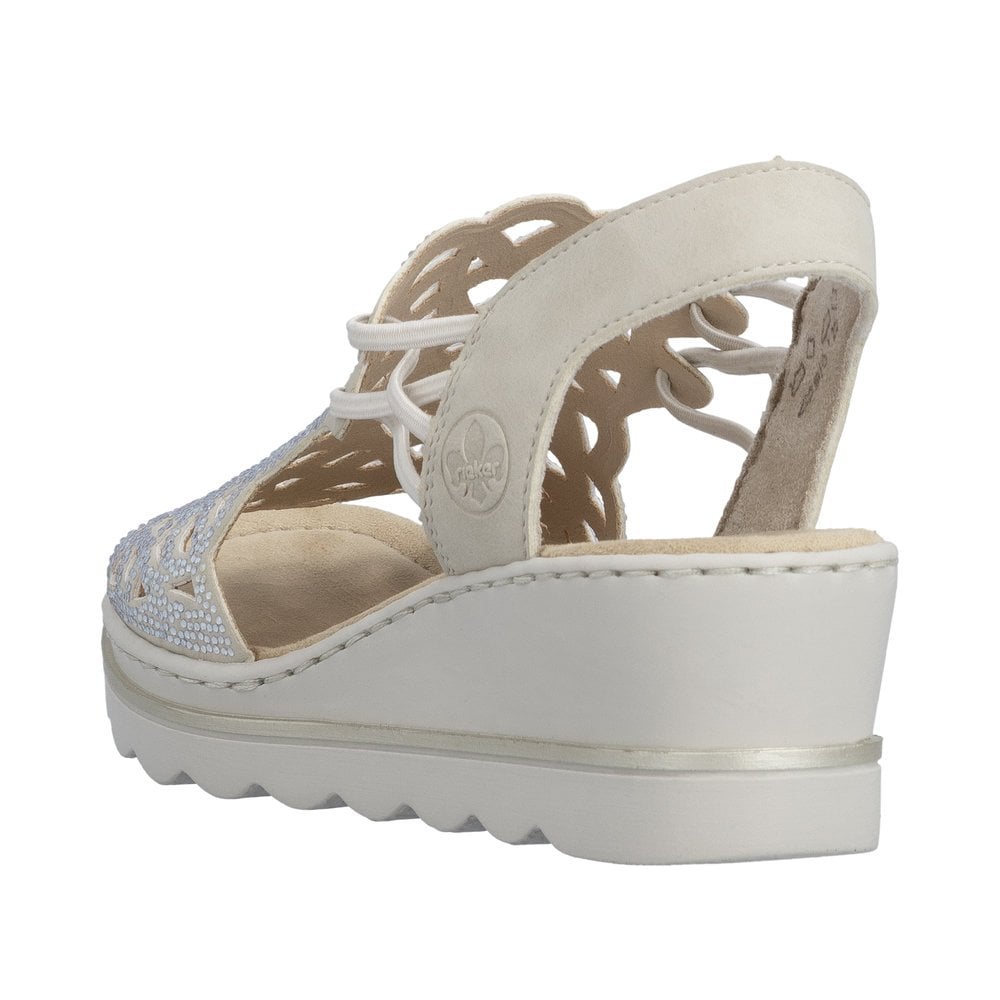 Rieker 67465 Wedge Sparkle Embellished  Sandal - Beige - image 004 |ww_colour=beige|ww_order=004|