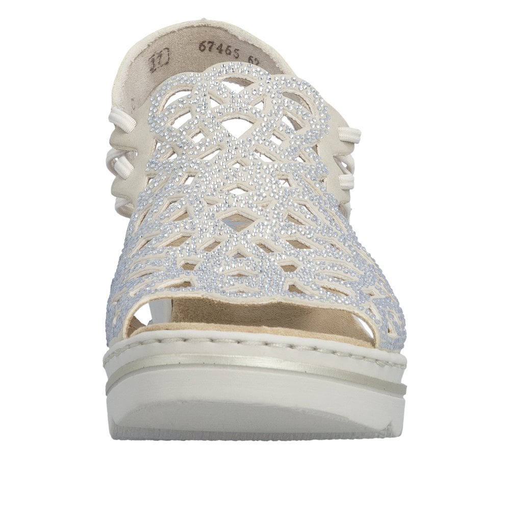 Rieker 67465 Wedge Sparkle Embellished  Sandal - Beige - image 006 |ww_colour=beige|ww_order=006|