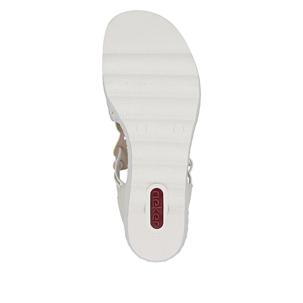 Rieker 67465 Wedge Sparkle Embellished  Sandal - Beige - image 007 |ww_colour=beige|ww_order=007|