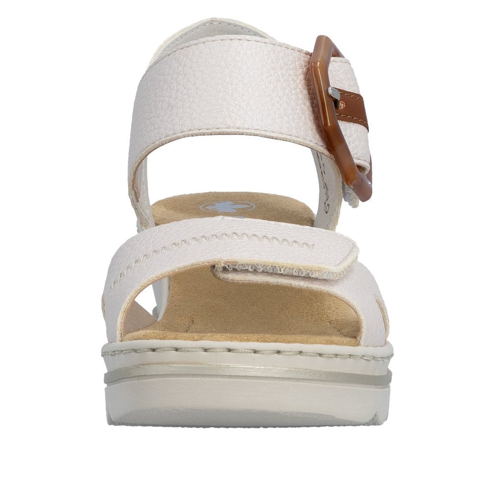 Rieker Wedge Sandal with Hook & Loop Fastening - Metallic - image 006 |ww_colour=metallic|ww_order=006|