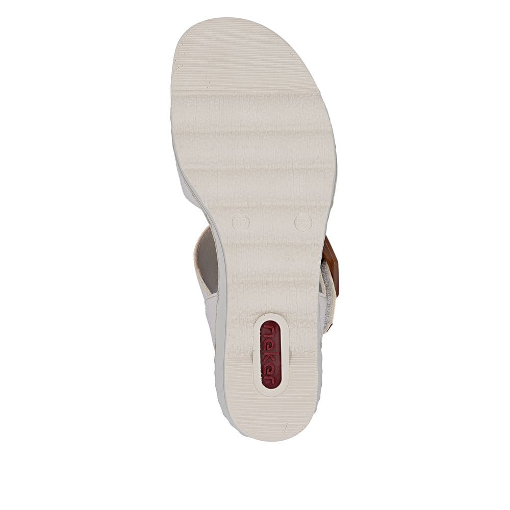 Rieker Wedge Sandal with Hook & Loop Fastening - Metallic - image 007 |ww_colour=metallic|ww_order=007|