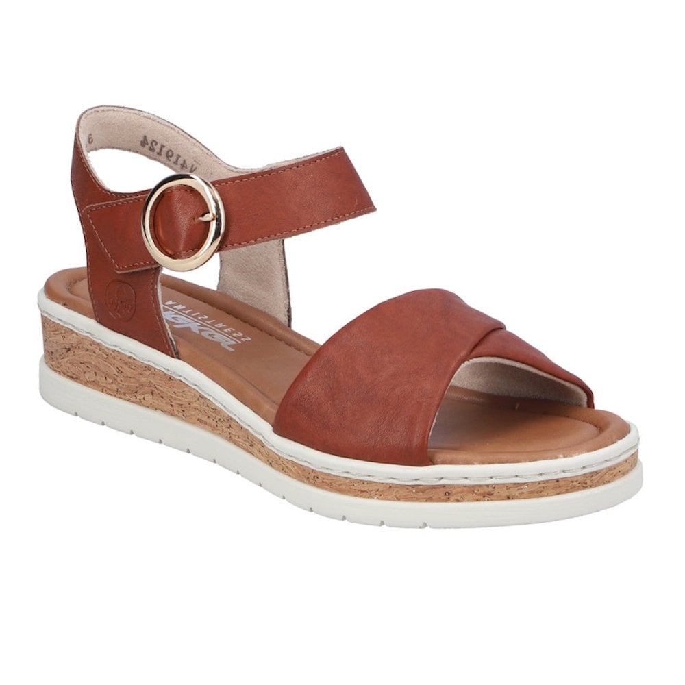 Rieker V4191 Touch Strap Wedge Sandal - Brown - image 001 |ww_colour=brown|ww_order=001|