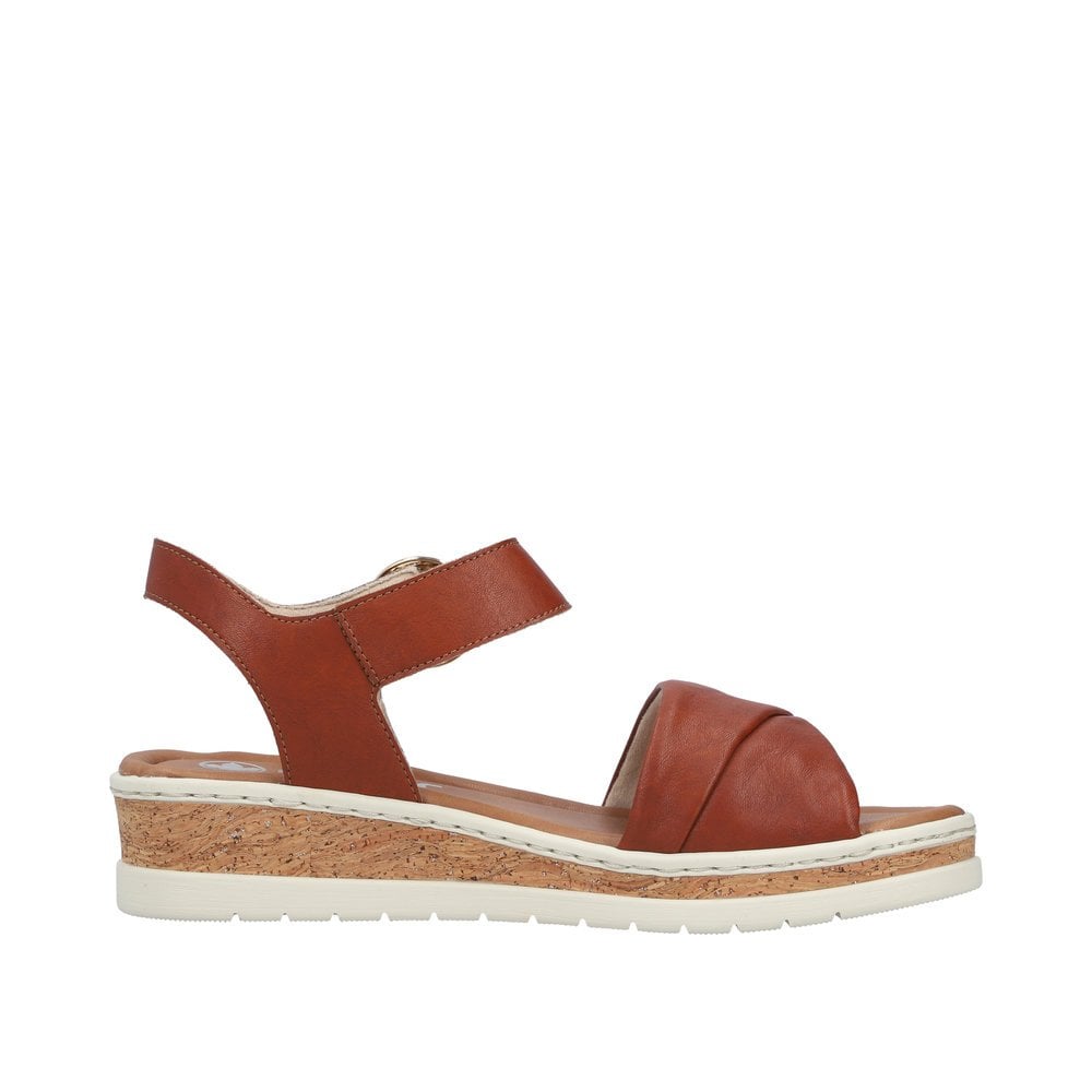 Rieker V4191 Touch Strap Wedge Sandal - Brown - image 002 |ww_colour=brown|ww_order=002|