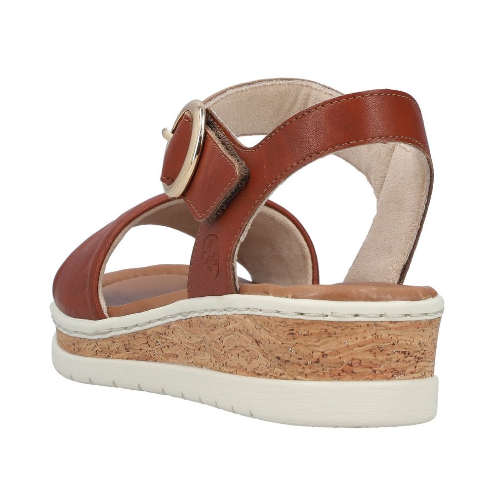 Rieker V4191 Touch Strap Wedge Sandal - Brown - image 003 |ww_colour=brown|ww_order=003|
