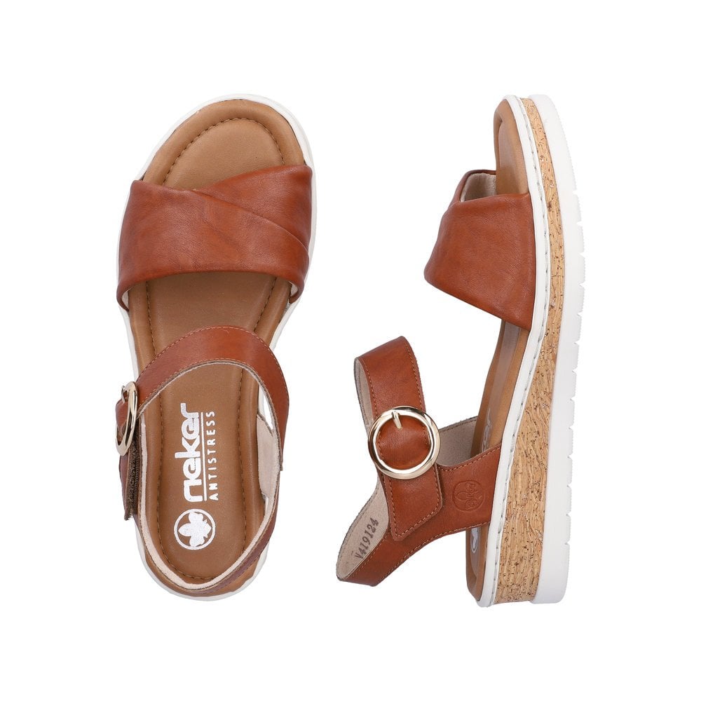 Rieker V4191 Touch Strap Wedge Sandal - Brown - image 008 |ww_colour=brown|ww_order=008|