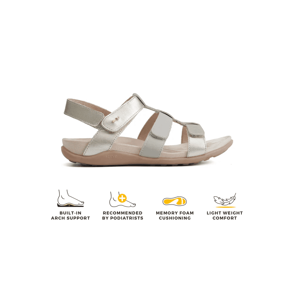 Strive Cassis Arch Support Sandal - Gold - image 002 |ww_colour=gold|ww_order=002|