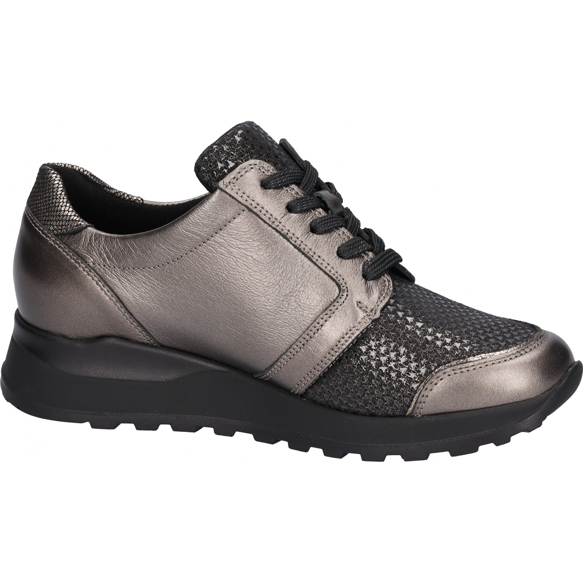Waldlaufer Hiroko Lace Up & Zip Fastening - Anthracite - image 002 |ww_colour=anthracite|ww_order=002|