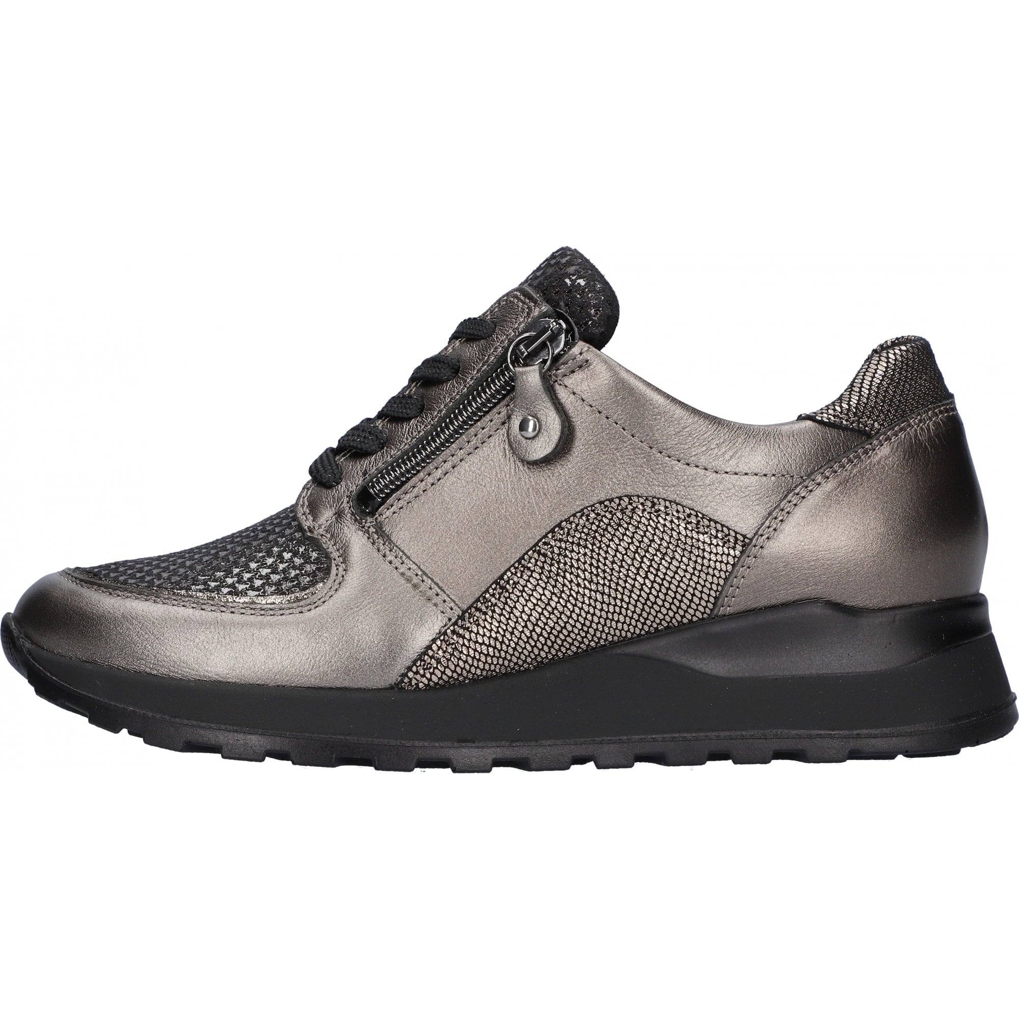 Waldlaufer Hiroko Lace Up & Zip Fastening - Anthracite - image 005 |ww_colour=anthracite|ww_order=005|