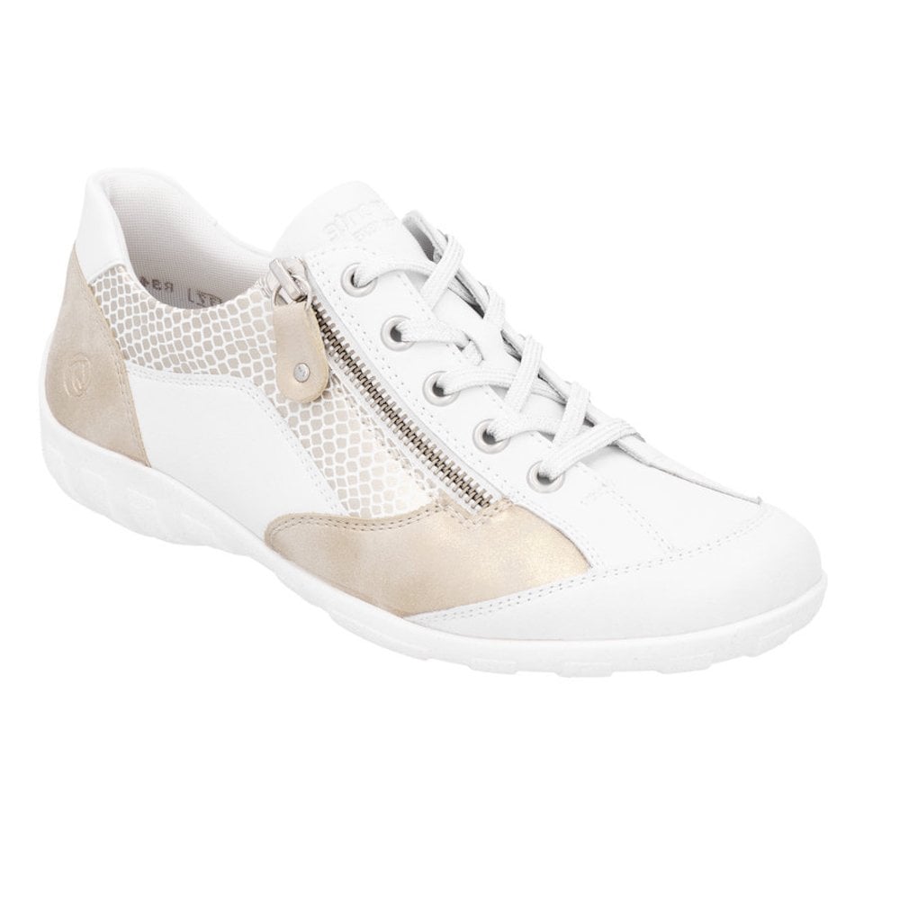 Remonte R3410 Lace & Zip Up Casual Shoe - White Combi - image 001 |ww_colour=white-combi|ww_order=001|