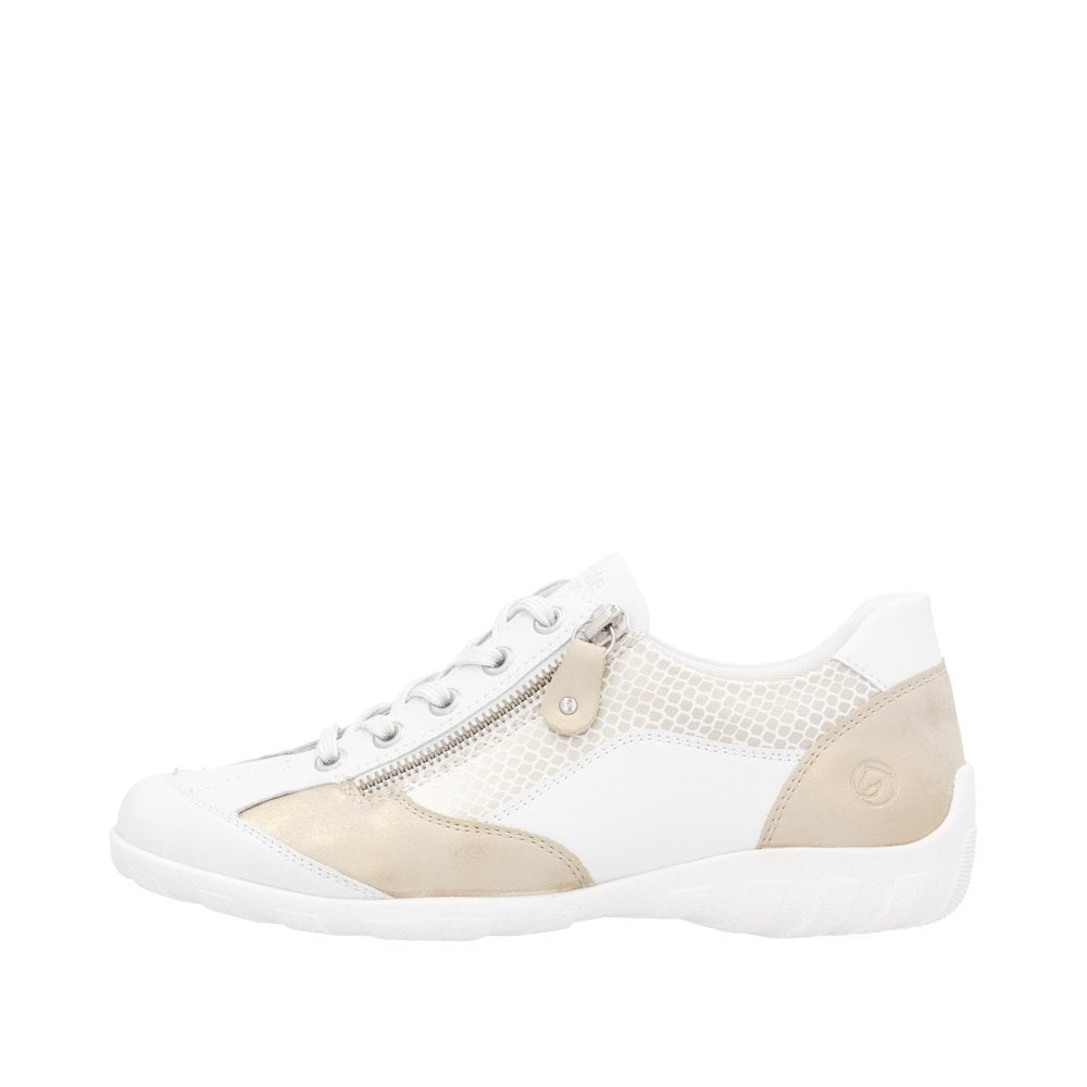 Remonte R3410 Lace & Zip Up Casual Shoe - White Combi - image 008 |ww_colour=white-combi|ww_order=008|