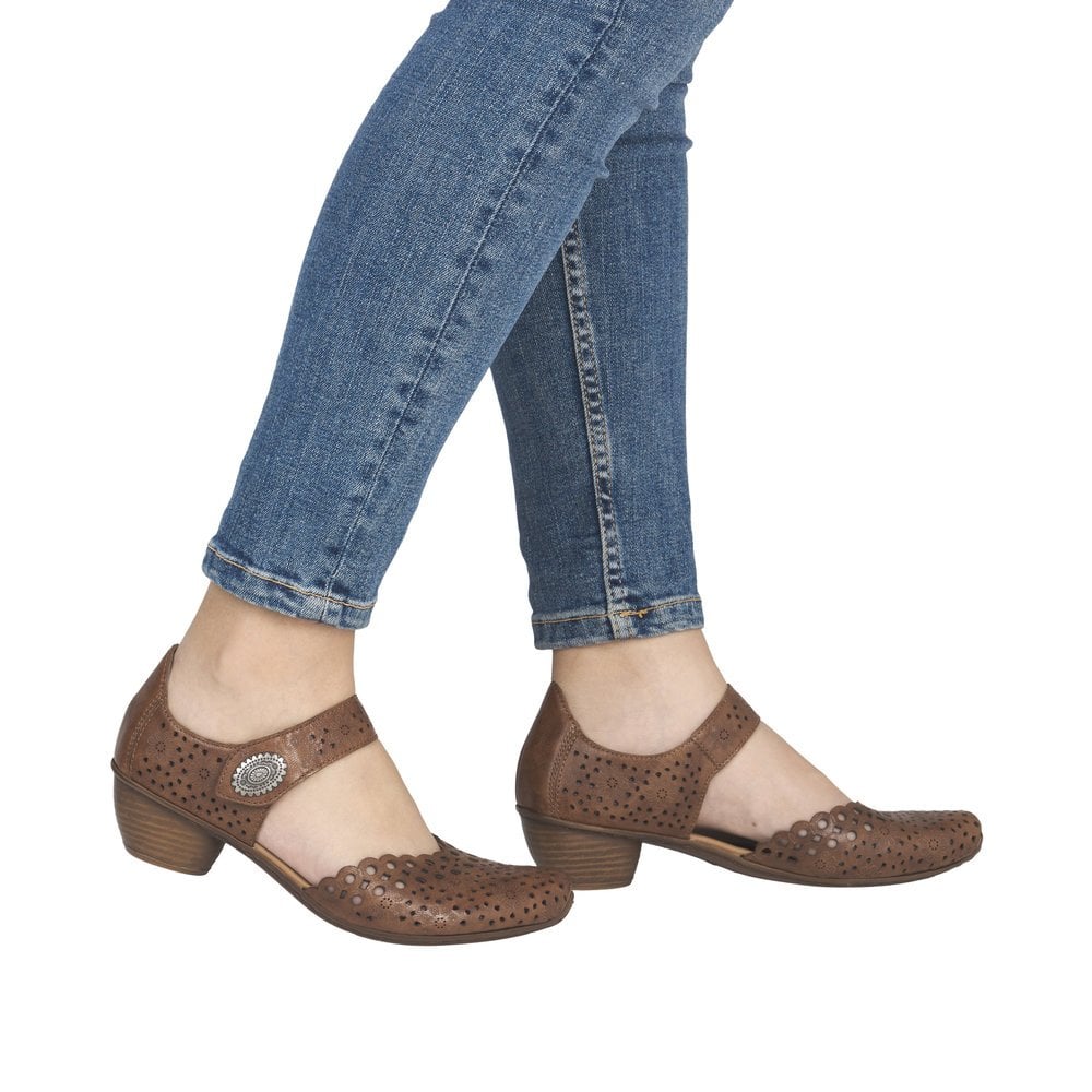 Rieker 43753 Heeled Summer Shoe - Brown - image 002 |ww_colour=brown|ww_order=002|