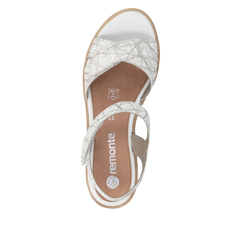 Remonte R6252 Adjustable Wedge Sandal - White Combi - image 003 |ww_colour=white-combi|ww_order=003|