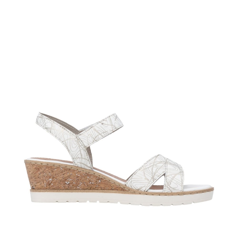 Remonte R6252 Adjustable Wedge Sandal - White Combi - image 005 |ww_colour=white-combi|ww_order=005|
