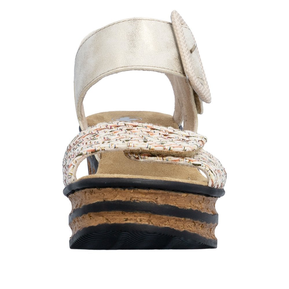 Rieker 68172 Wedge Hook and Loop fastening sandal - Beige - image 006 |ww_colour=beige|ww_order=006|