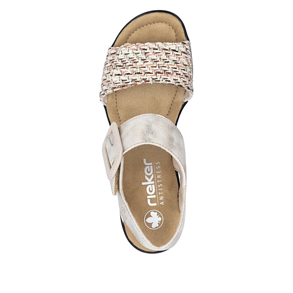 Rieker 68172 Wedge Hook and Loop fastening sandal - Beige - image 008 |ww_colour=beige|ww_order=008|