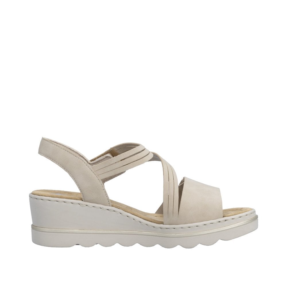 Rieker 67410 Wedge Touch Fastening Sandal - Beige - image 003 |ww_colour=beige|ww_order=003|