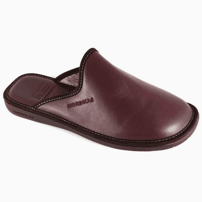 Nordikas Mens 131 Mule Leather Slipper - Burdeos/Burgundy - image 001 |ww_colour=burdeos-burgundy|ww_order=001|