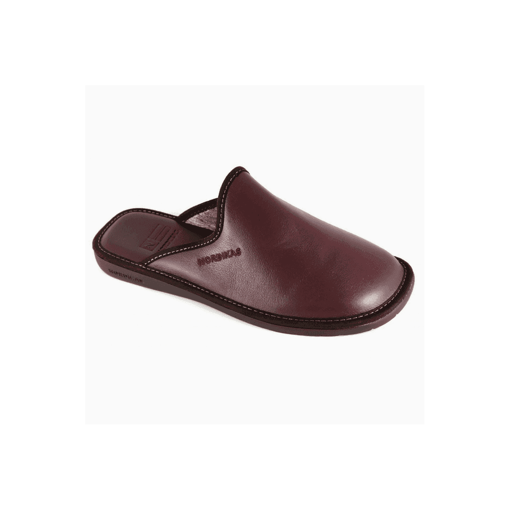 Nordikas Mens 131 Mule Leather Slipper - Burdeos/Burgundy - image 001 |ww_colour=burdeos-burgundy|ww_order=001|