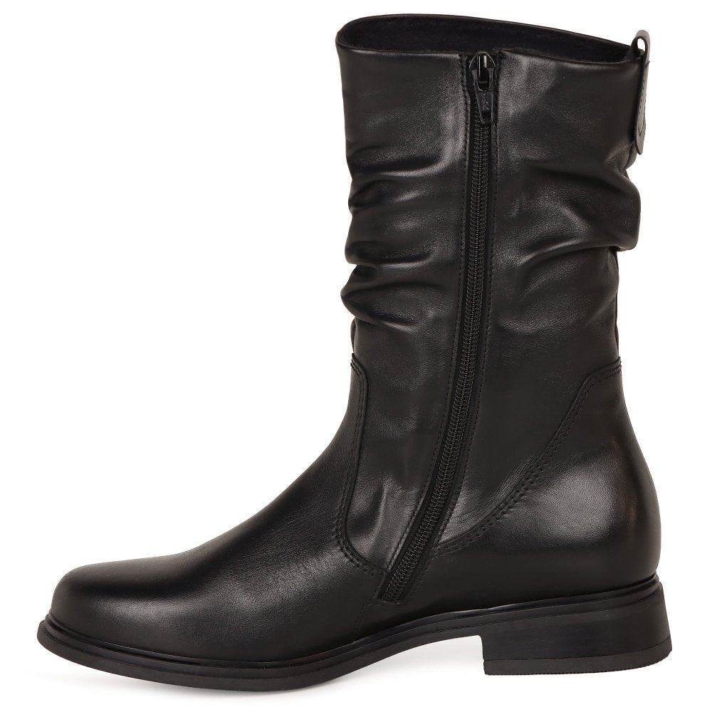 Gabor 8040.02.005 Hodie Black Leather Calf Length Boot