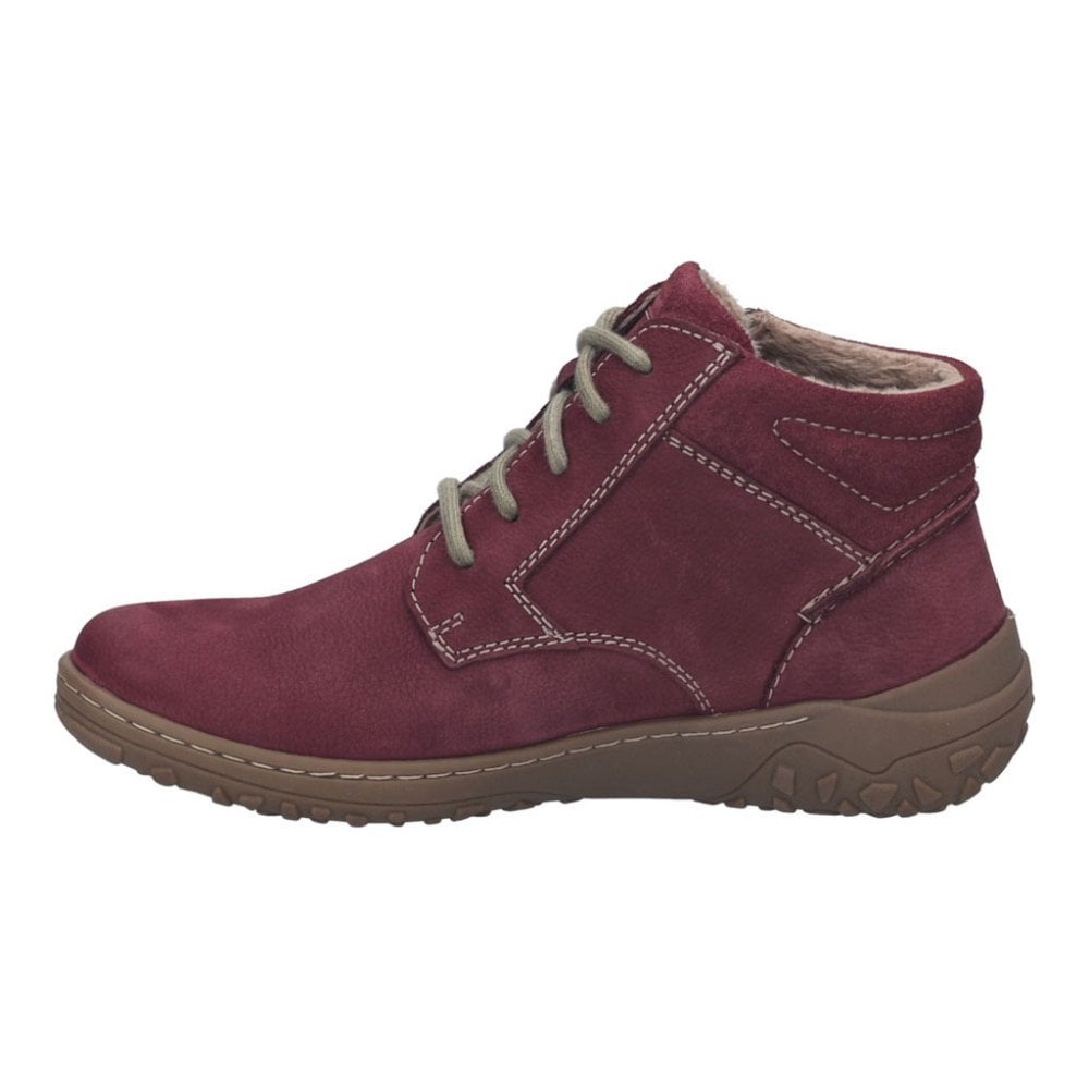 Josef Seibel Ruby 54 Waterproof Lace/Zip Up Ankle Boot - Plum - image 003 |ww_colour=plum|ww_order=003|
