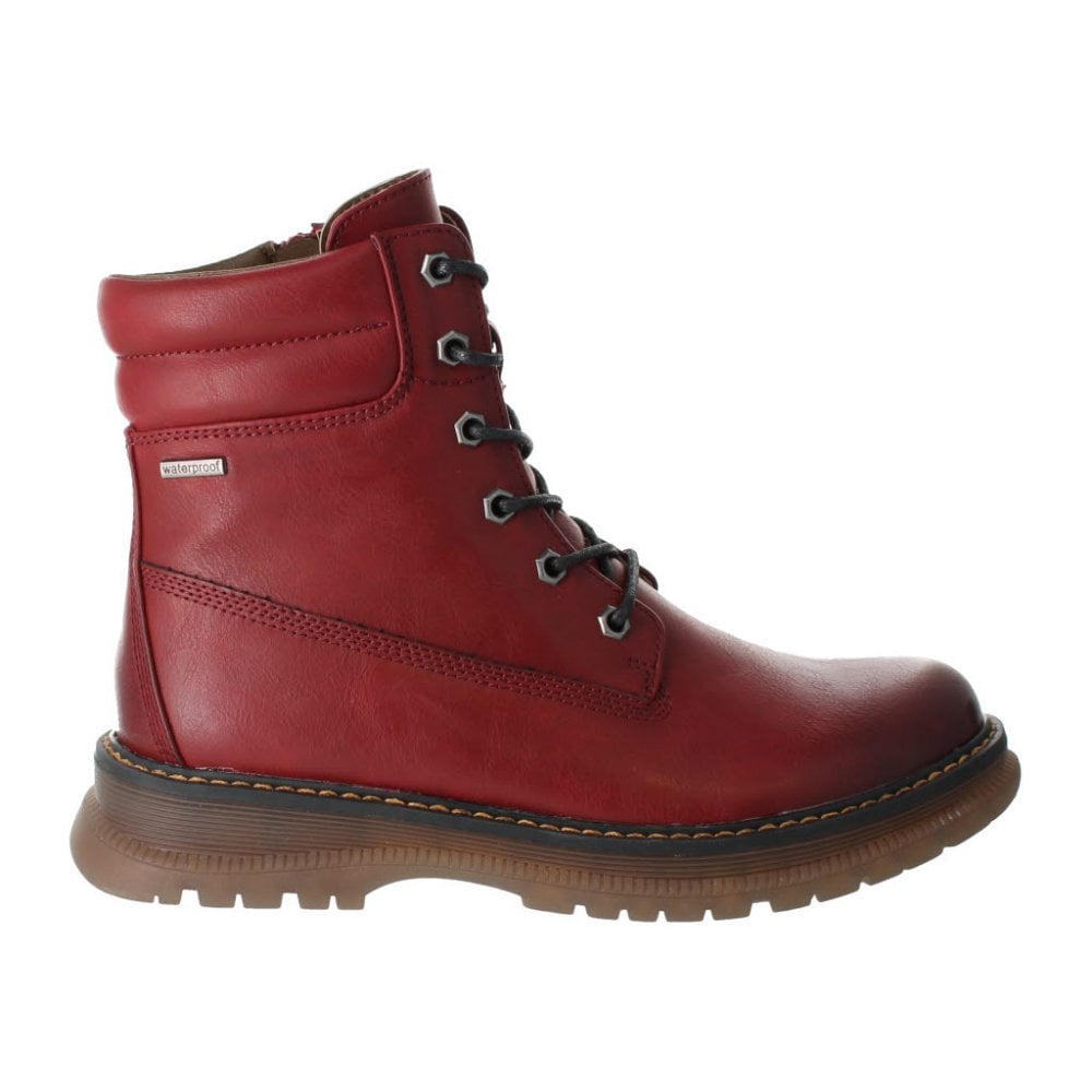Westland by Josef Seibel Peyton 01 Waterproof Vegan Lace/Zip Up Boot - Red - image 002 |ww_colour=red|ww_order=002|