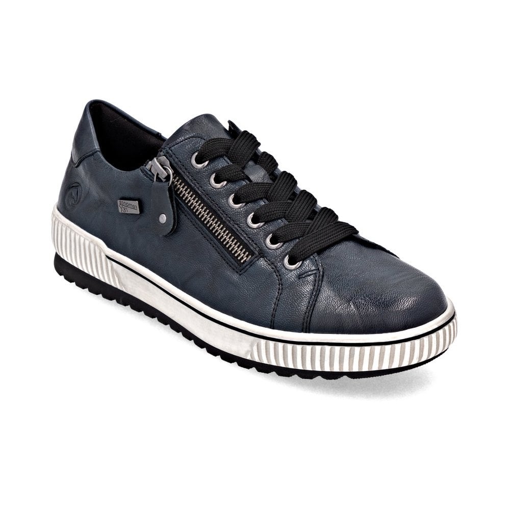 Remonte D0700 Water Resistant Lace & Zip Up - Blue - image 001 |ww_colour=blue|ww_order=001|